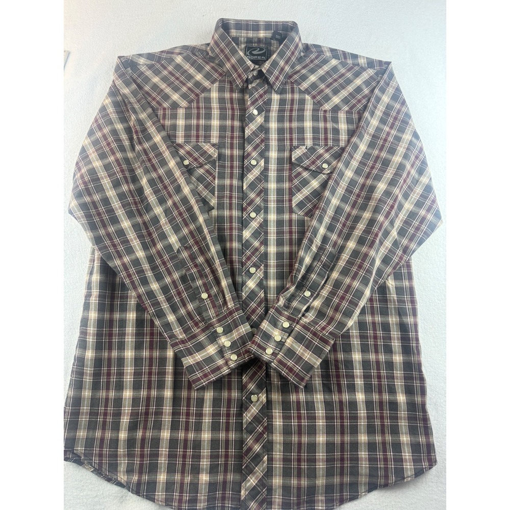 Roper Plaid‎ Western Shirt Mens XL Long Sleeve Button Up Cowboy Rodeo